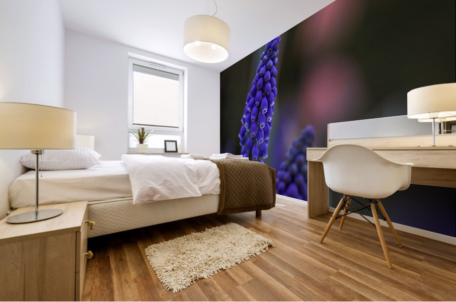 Tiny Blue Bulbs Mural print