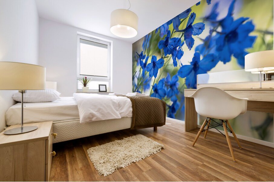 Bluest Blue Flowers Mural print