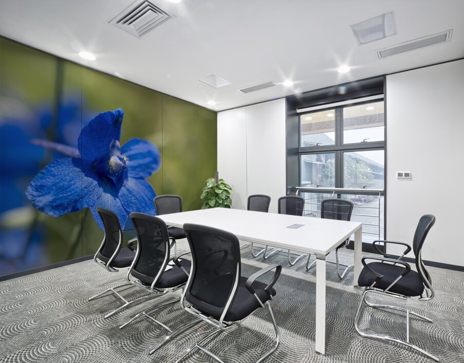 Blue Mirror Wall Printing