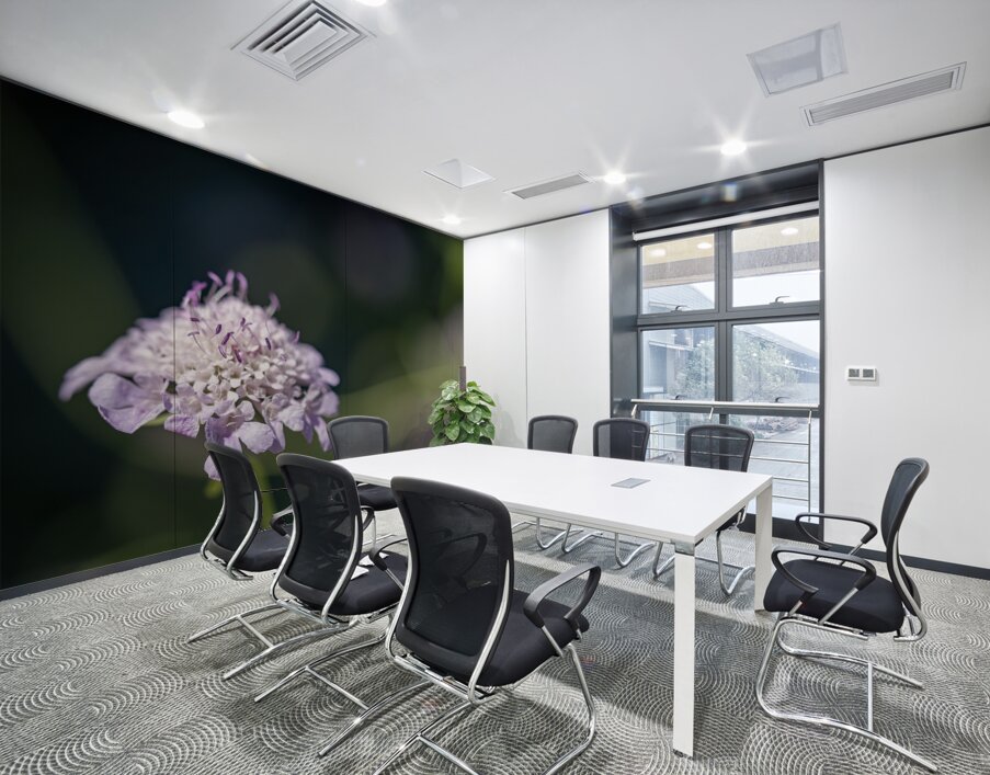 Pincushion Flower Wall Printing