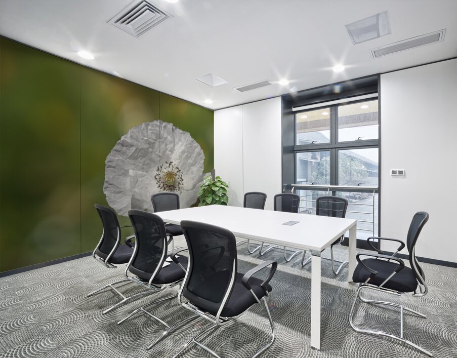 White Poppy Wall Printing