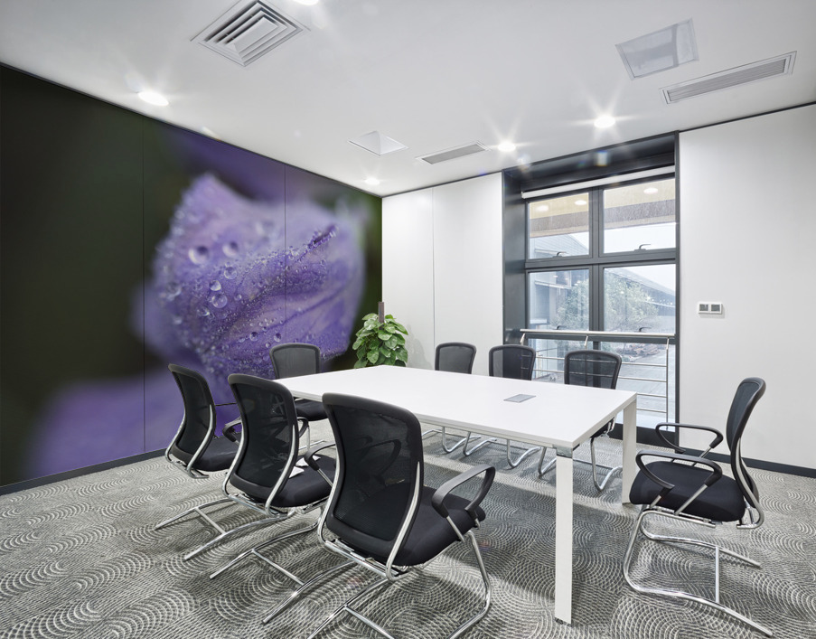 Droplets on a Bellflower Wall Printing