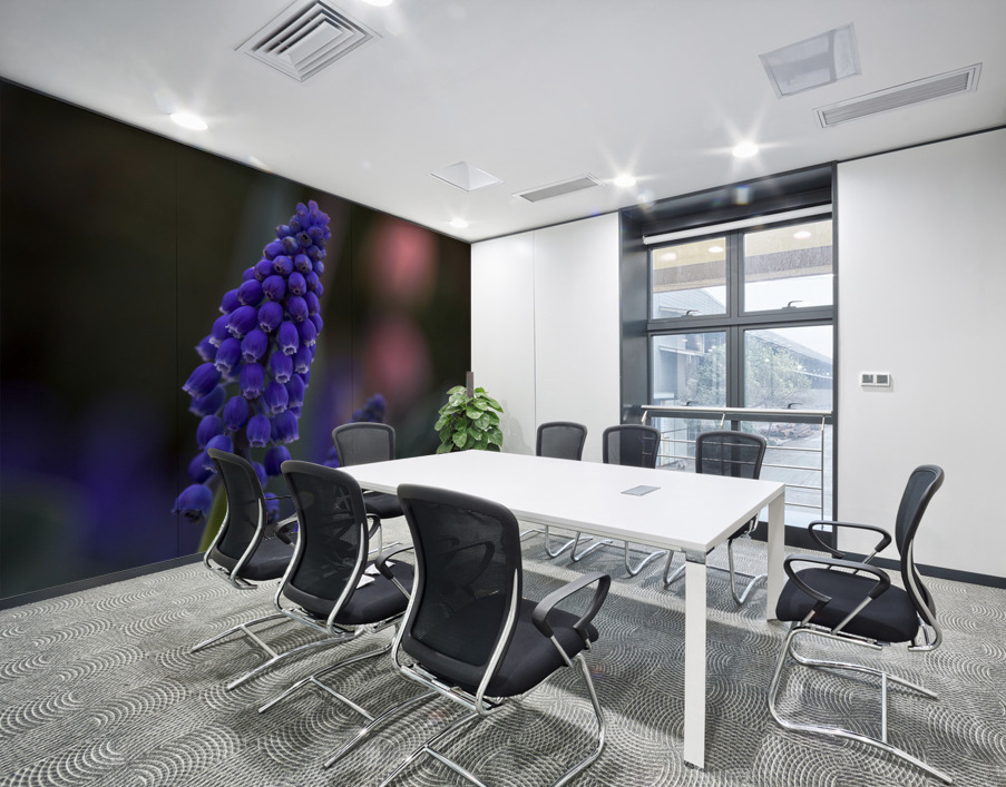 Tiny Blue Bulbs Wall Printing