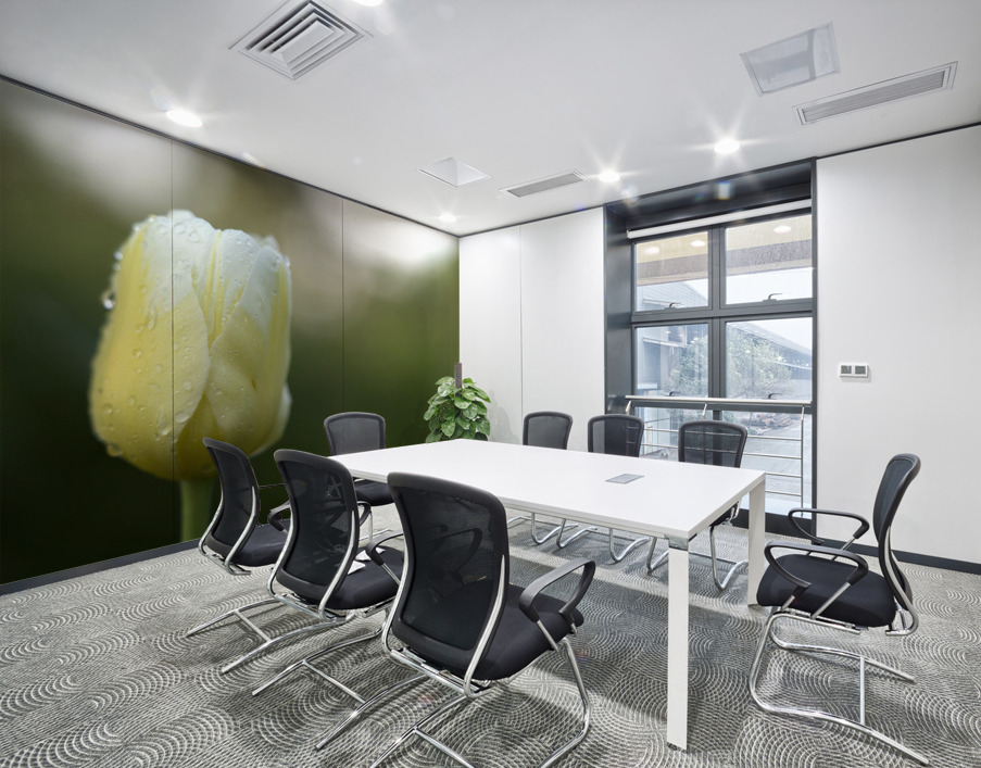 Yellow and White Tulip Wall Printing