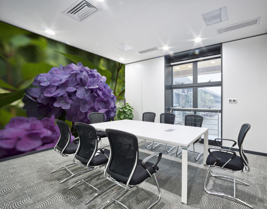 Purple Hydrangea Wall Printing